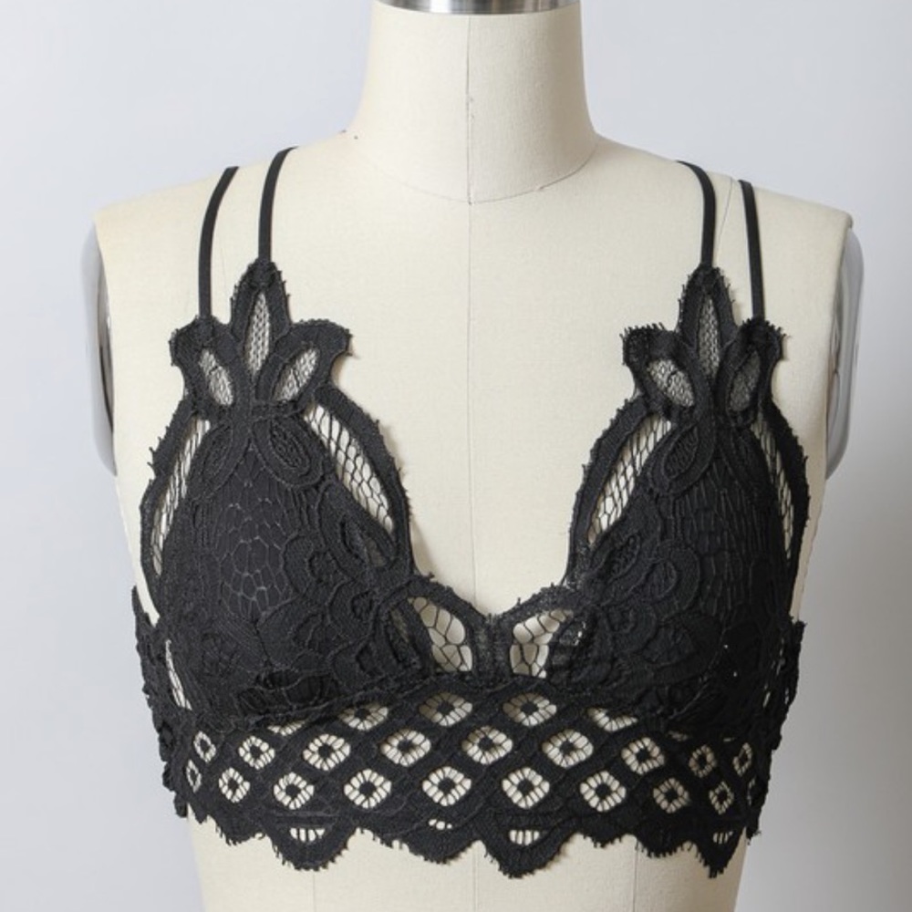 💗 White lace bralet sexy boho double strap - Picture 8 of 10